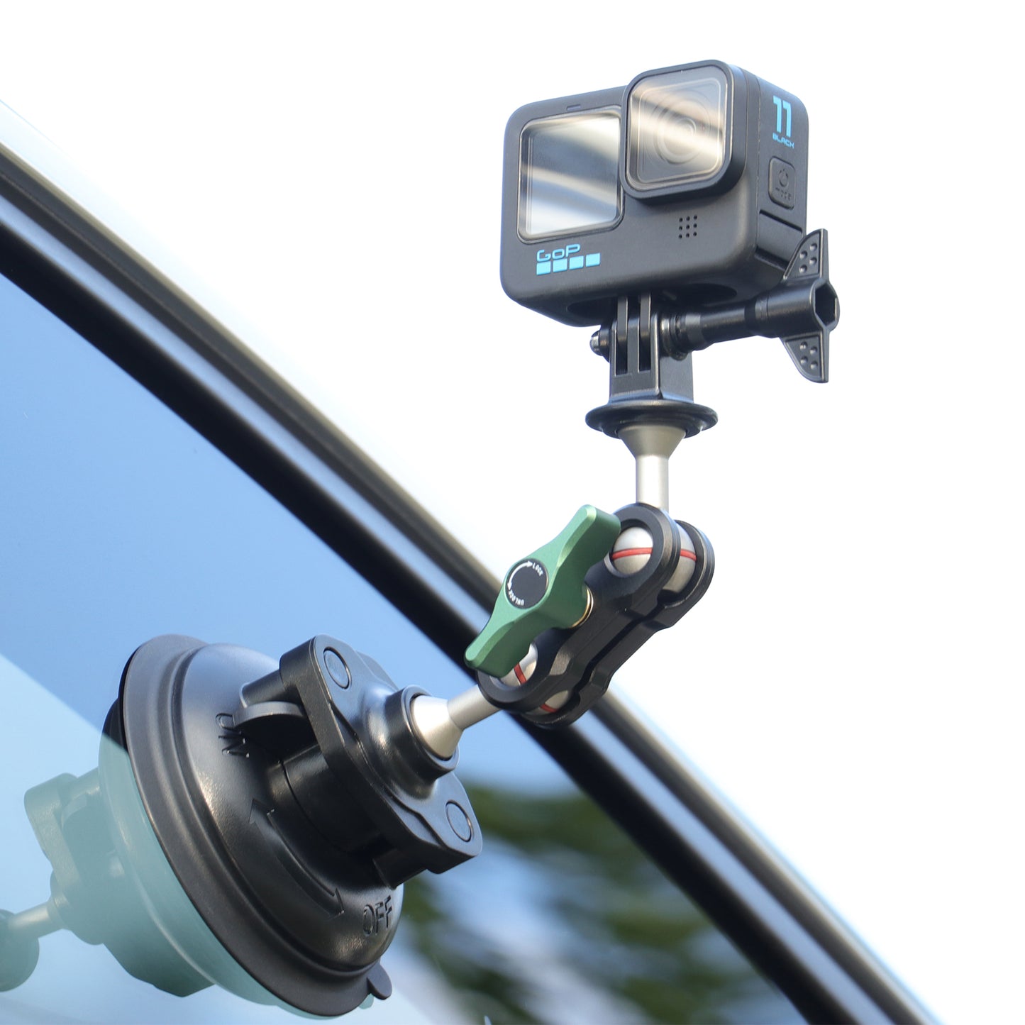 SEASKY S1 Powerful Car Suction Cup Mount holder for Gopro Hero 12/11/10/9/8 Black DJI OSMO Action 3/2 Camera Insta360 ONE RS, X3, X2 Go3 Accessories with aluminum alloy metal cell phone holder