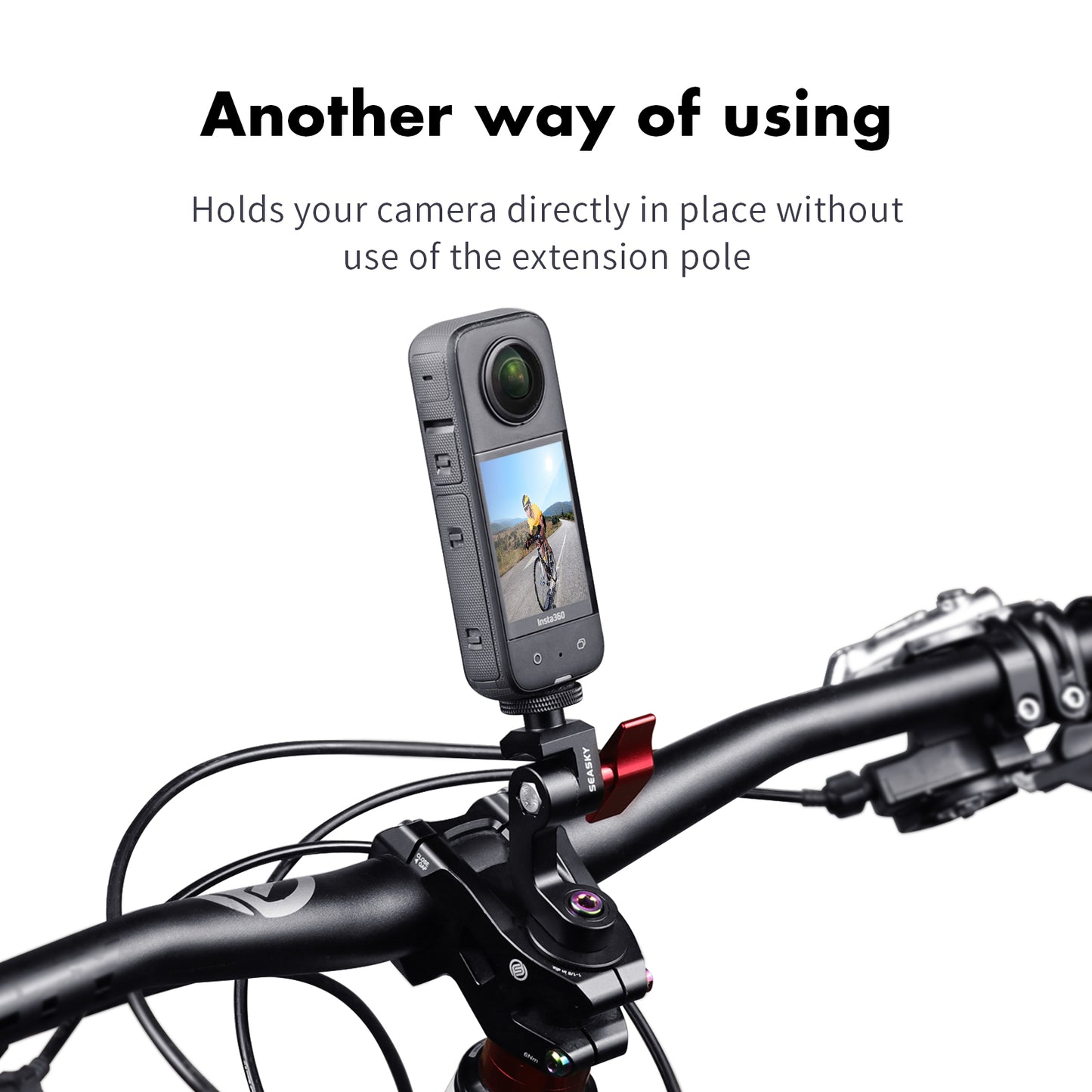 SEASKY T1-B Bicycle Bike selfie sticks Third Person View handlebar Mount Compatible insta360 One X3 X2 RS GoPro Max 360 Panoramic Sports Action Camera Accessories Carbon fibres Aluminum Alloy