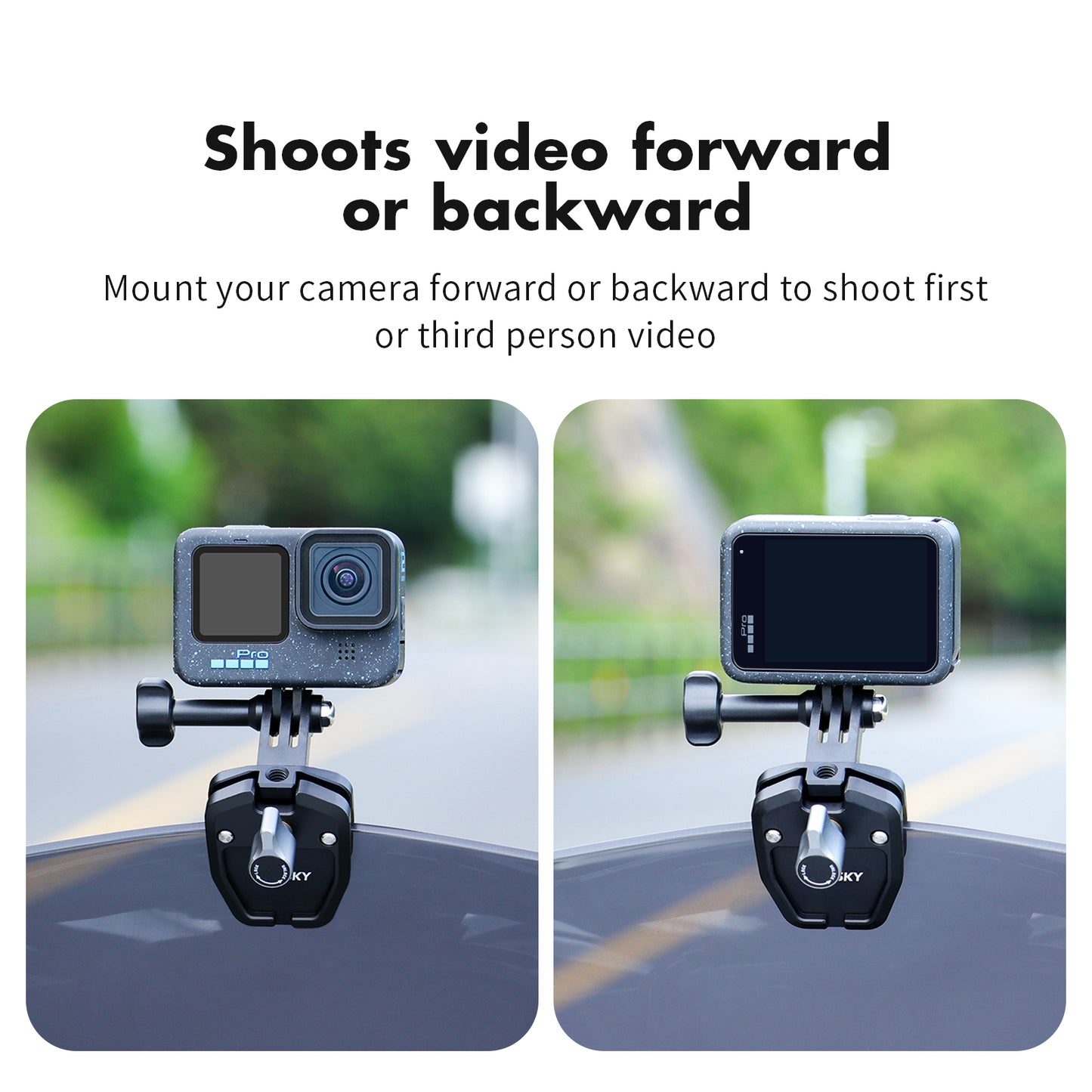 SEASKY M1 Motorbike motorcycle Windscreen Clamp Mount Accessories for Gopro Hero 12 11 10 9 8 7 for DJI Action 4 3 2 for insta360 X4 X3 X2 X RS Sports Action Camera Aluminum Alloy metal